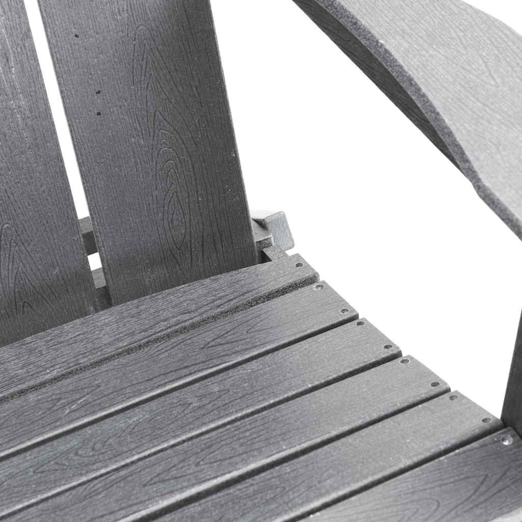 Folding Adirondack Chair Light Grey 74.5 x 80.5 x 90cm HDPE